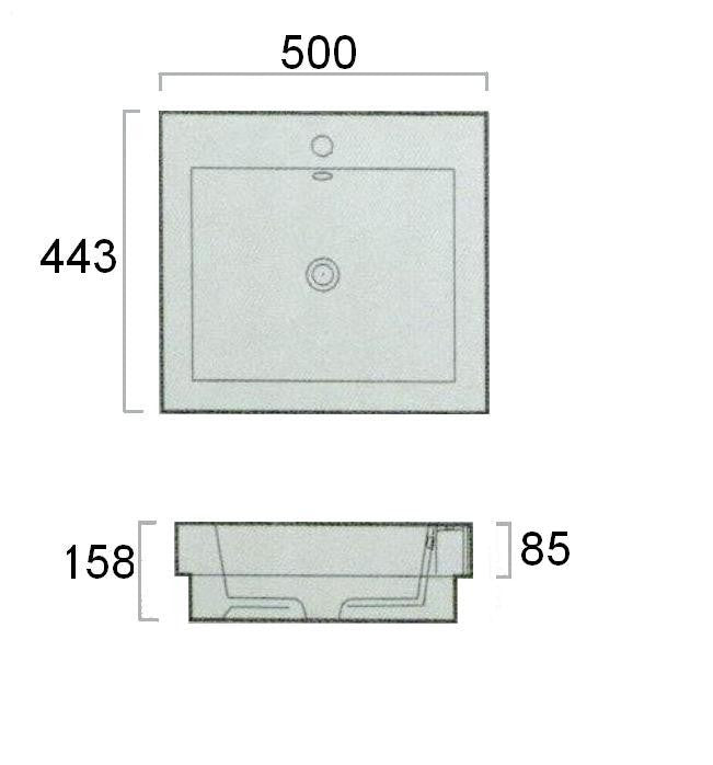 Semi-Inset Low Profile Cuba 500 Basin