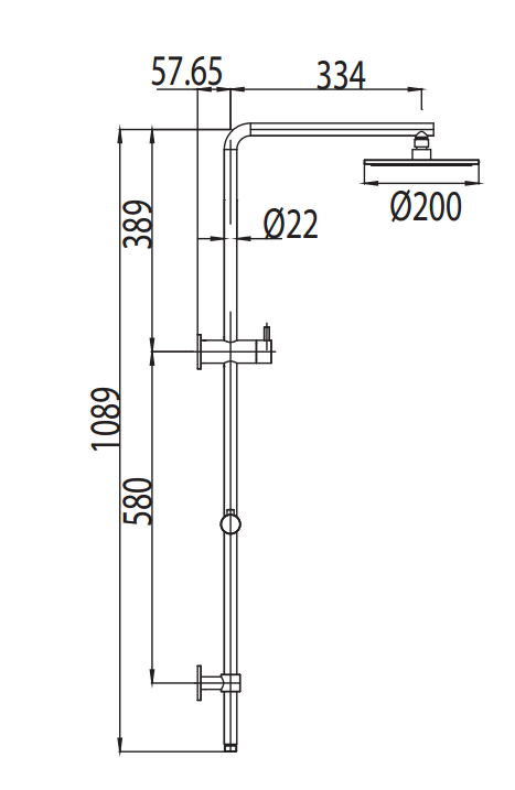 MATCHA DELUXE Twin Shower 11RSL01CL with Diverter CHROME