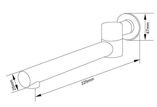 ELLE Swivel Wall Spout 225mm