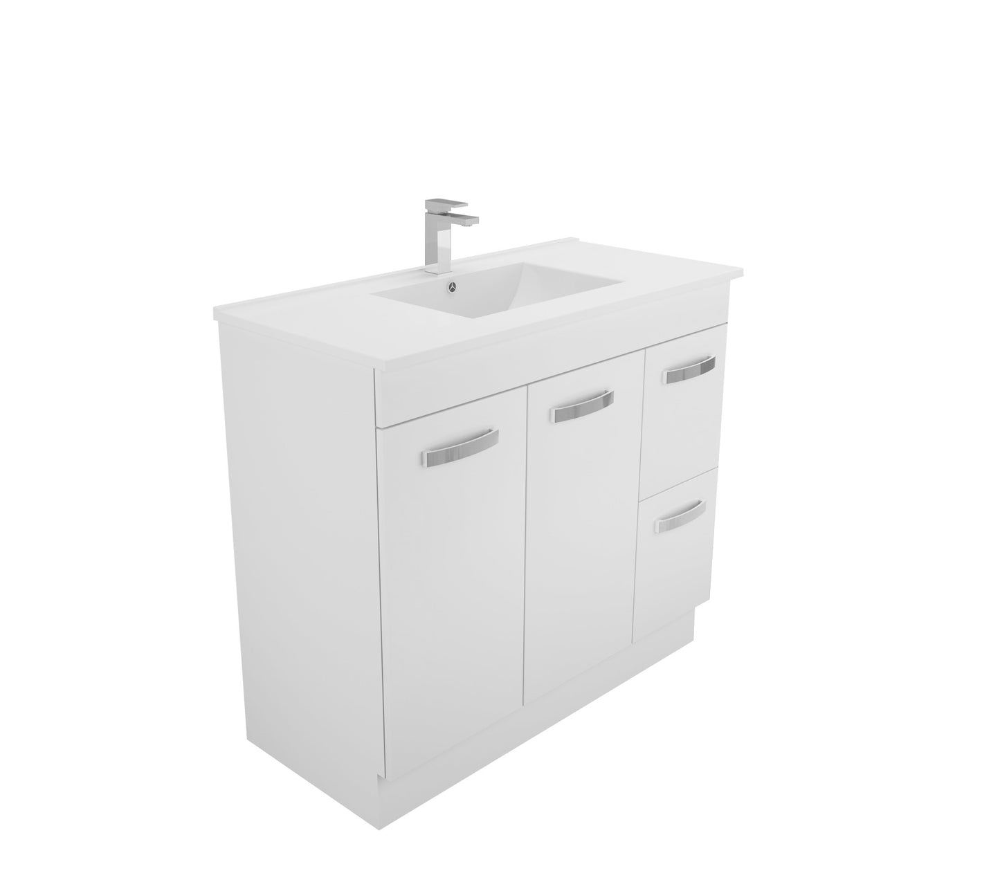 Quadra 1000 Vanity, Kickboard, Slimline Ceramic Top