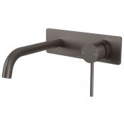 VIVID Slim Line Wall Bath Set 180mm Curved GUN METAL VS783 GN