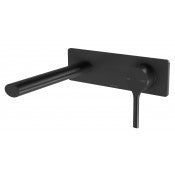 VIVID Slim Line Oval Wall Bath Set 175mm MATTE BLACK VV783 MB