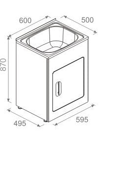 Laundry Tub 45L & Cabinet 600Wx500D