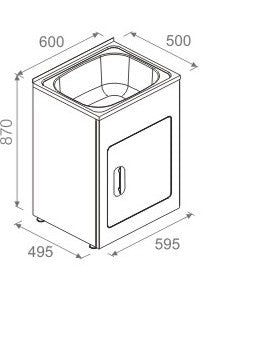 45L Laundry Tub & Cabinet 600Wx500D