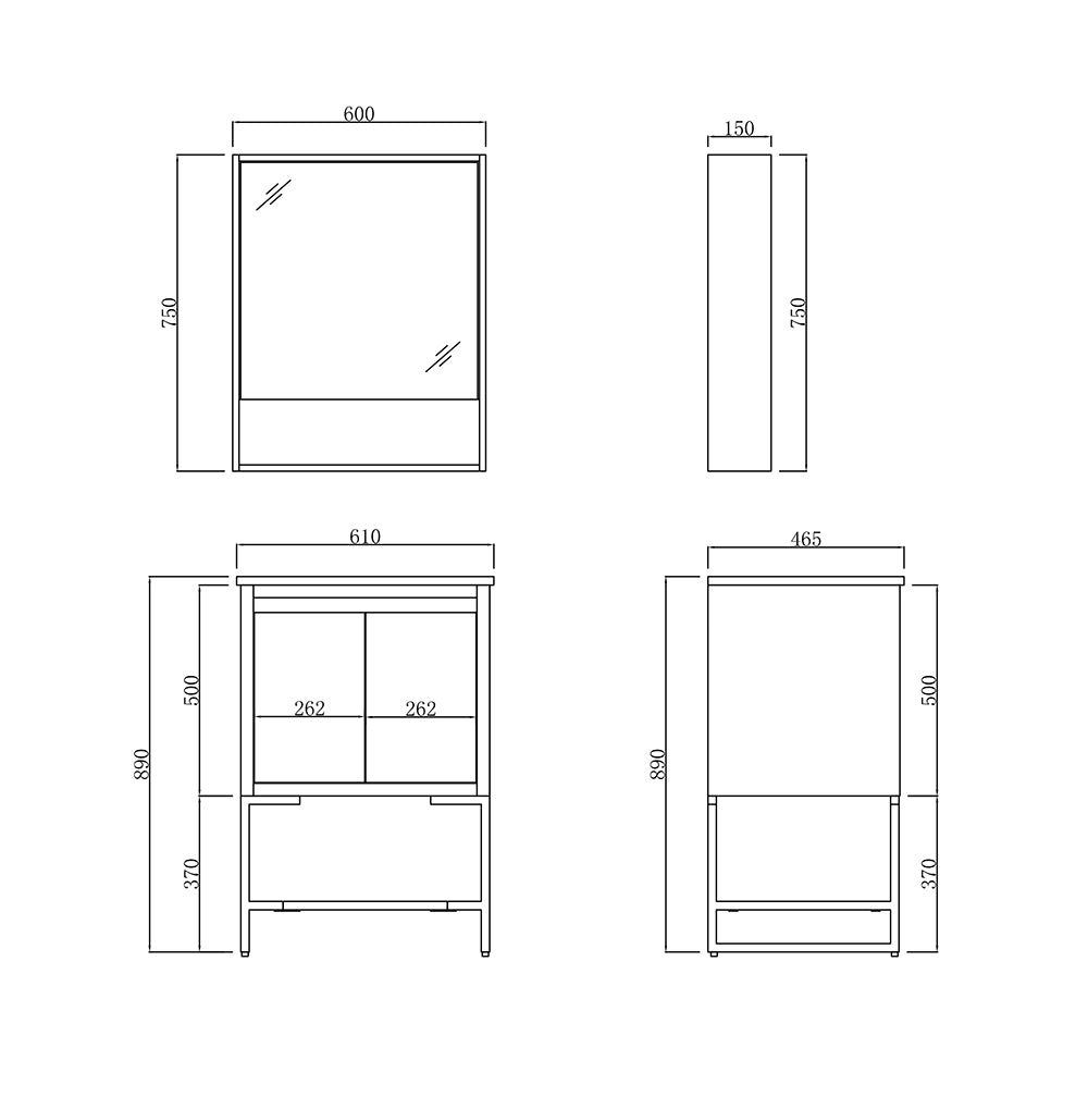 Versilia 600 Vanity and Shaver Set