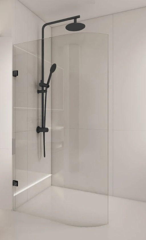 Frameless CURVED END Panels 800/ 900/ 1000/ 1100 x 2100H mm 10yr War