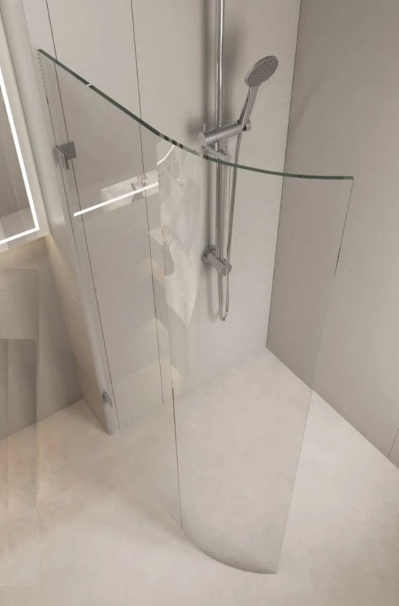 Frameless CURVED END Panels 800/ 900/ 1000/ 1100 x 2100H mm 10yr War