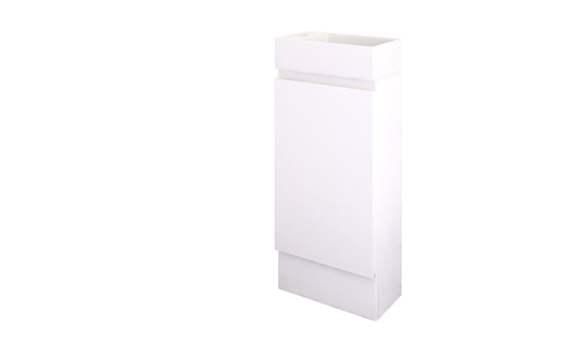 Tiro 400 x 220 White Gloss Vanity, Wall Hung or Kickboard, Poly Cast Top