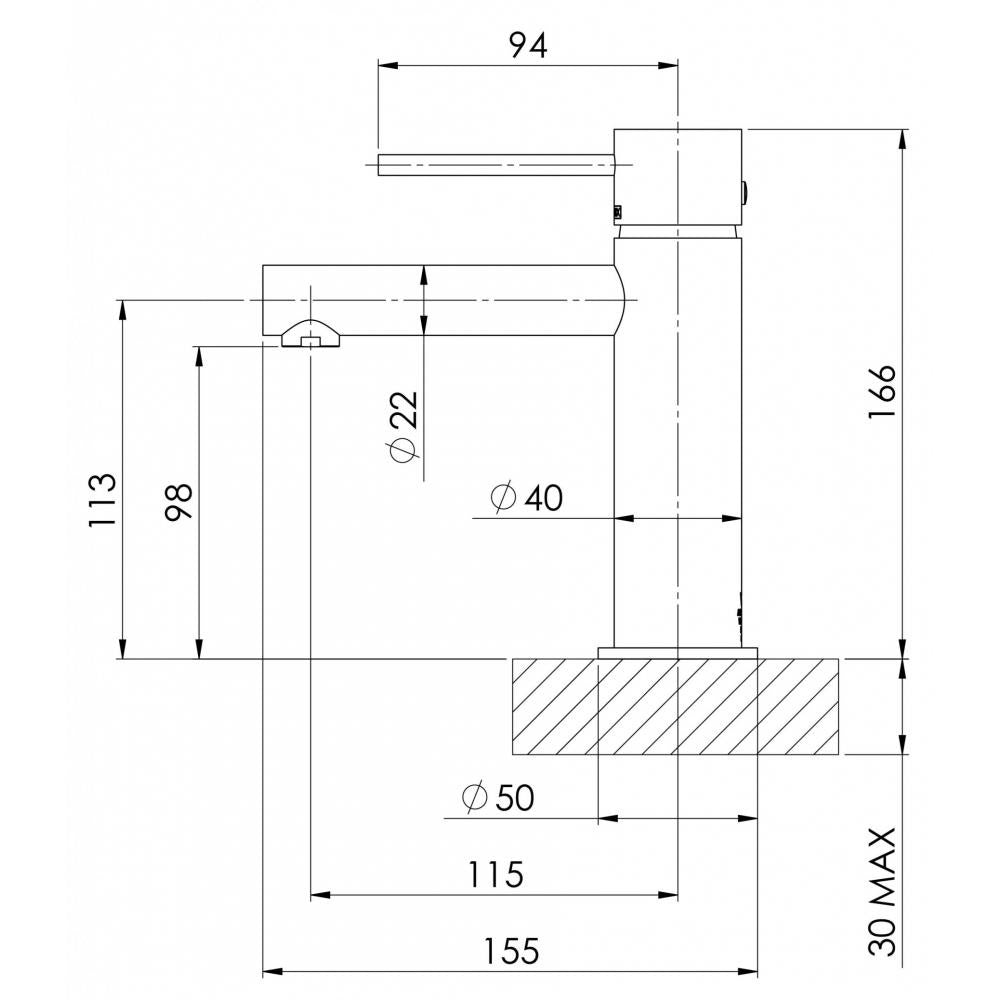 VIVID Slim Line Basin Mixer Brushed Nickel VS770 BN