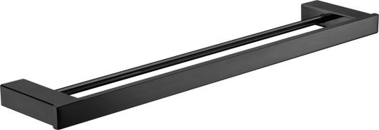 Quadra Linear Double Towel Rail 600mm MATTE BLACK