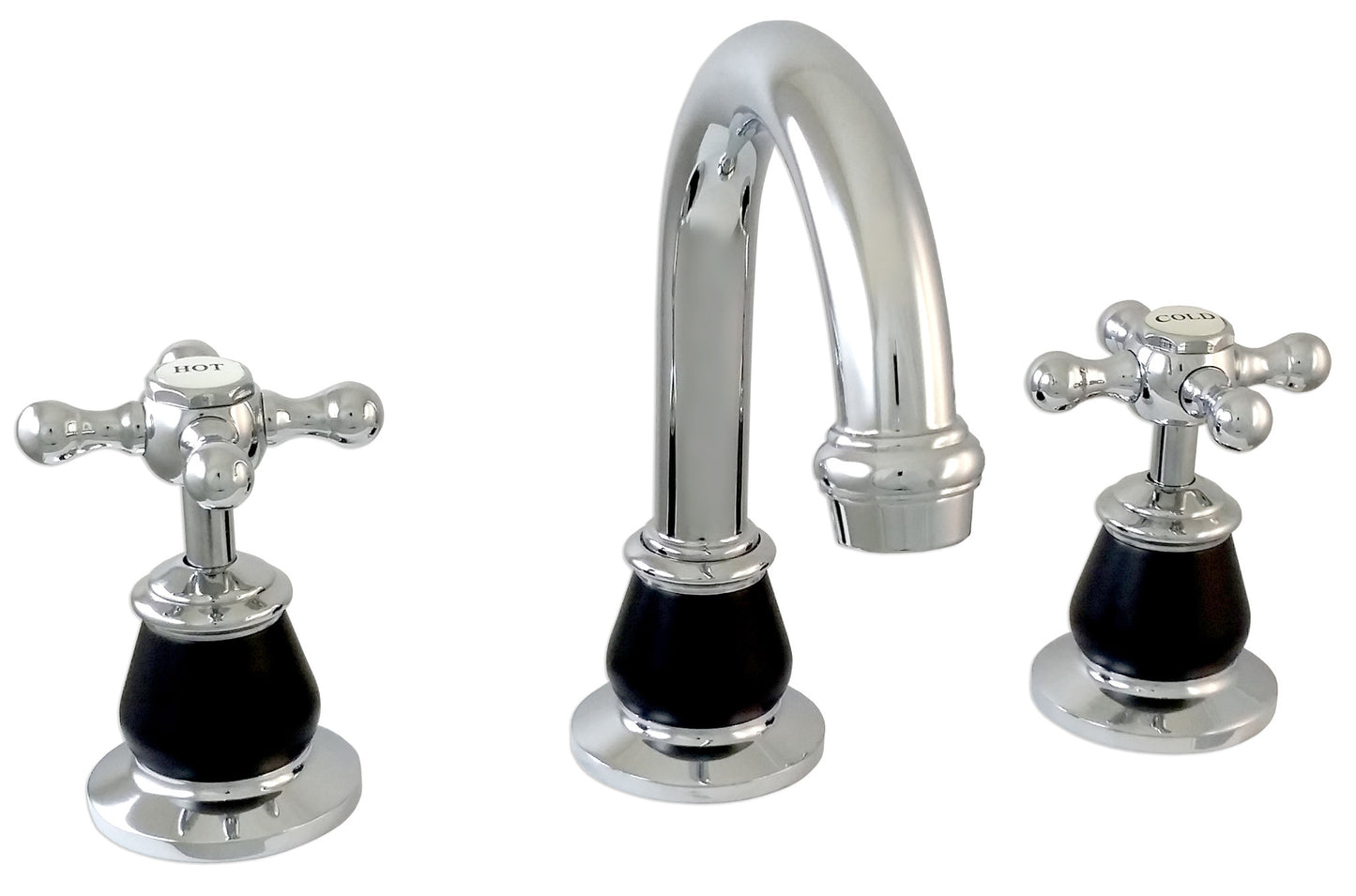 PASADENA BLACK Basin Set - Black & Chrome