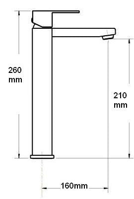 Quadra Linear Tall Square Basin Mixer