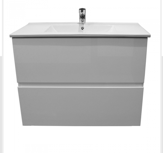 900 ALL DRAWER Vanity, Wall hung, Single Ceramic Top