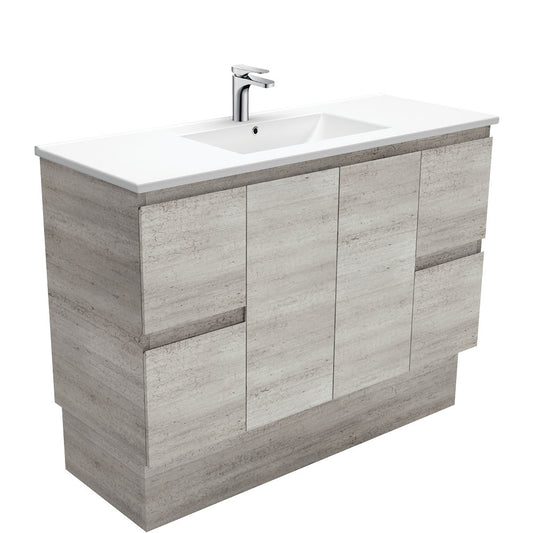 1200 Concrete Vanity, Kickboard, Slimline Ceramic Top