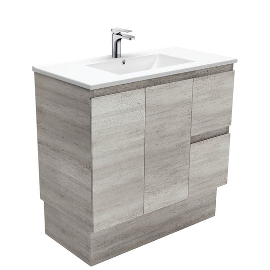 900 Concrete Vanity, Kickboard, Slimline Ceramic Top