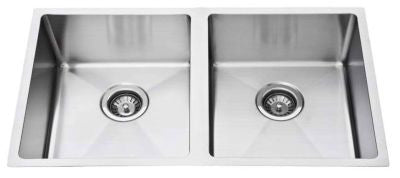 Double Bowl Square Undermount 760mm Stainless Steel