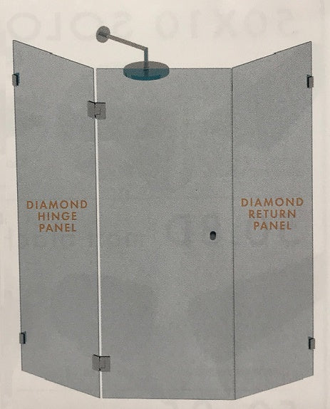 Frameless 900mm DIAMOND Shower Screen 10yr W
