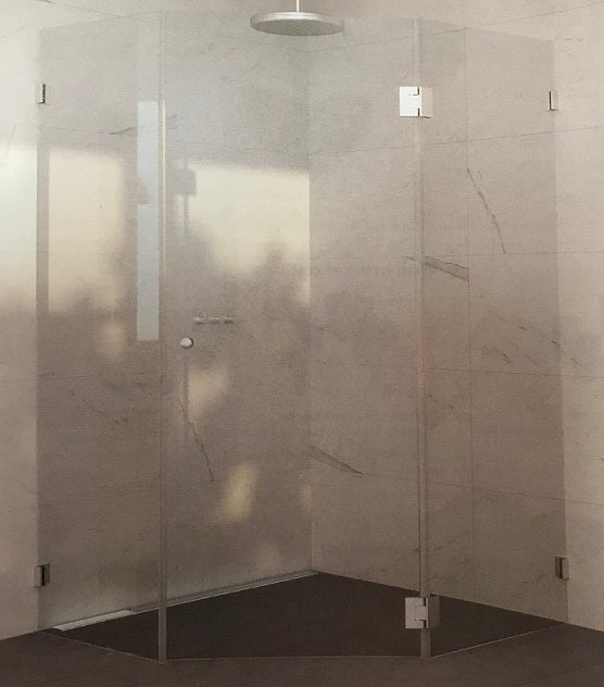 Frameless 900mm DIAMOND Shower Screen 10yr W