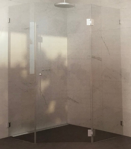 Frameless 900mm DIAMOND Shower Screen 10yr W