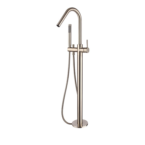 Chasa Floor Mounted Combo Bath Mixer, Spout, Hand-shower BRUSHED NICKEL