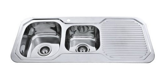 OS SINK 1 & 3/4 Bowl 1080mm Stainless Steel Sink & Drainer