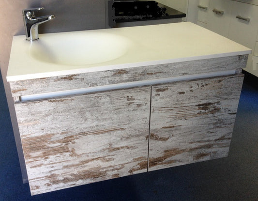 900 & 1200 Rav Wall Hung Vanity, Solid Surface Matte White Top,
