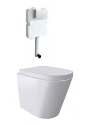 Wall Face RENEE Rimless In-Wall Cistern Toilet, Soft close seat
