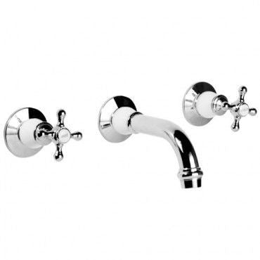 PASADENA Bath Set White & Chrome