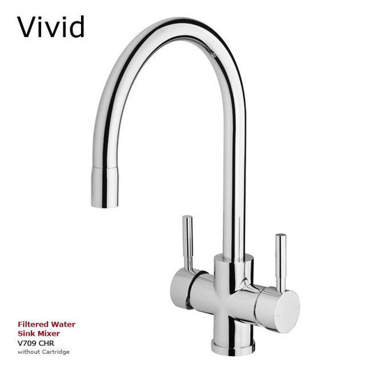 VIVID Filtered Sink Mixer 220mm Gooseneck V737 CHR