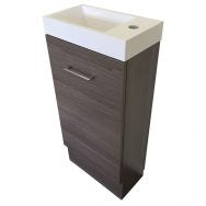 400 x 220 Vero BROWN or GREY Compact Vanity, Kickboard, Poly Cast Top