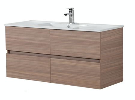 1500 Riva Double Drawer Wall hung Single Top Vanity