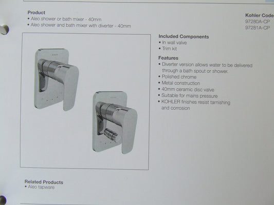 Kohler July bath/shower mixer