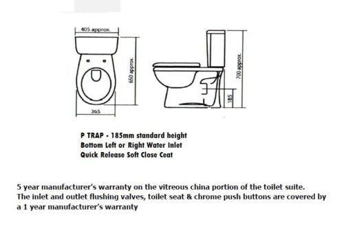 CLOSE COUPLED LUCCA, P TRAP  Quick Release Seat Soft close