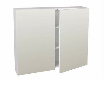 750 mm PENCIL EDGE White Shelves Mirror Shaving Cabinet, Soft Close