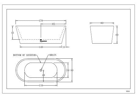 AKEMI BLACK  1700 Slimline Freestanding Luxury Bath