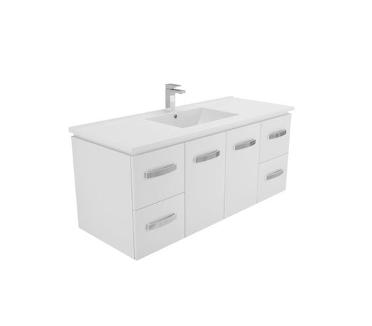 1200 Quadra WALL HUNG Vanity, Slimline Ceramic Top