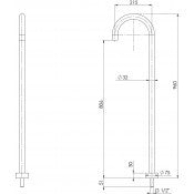 VIVID Floor Mounted Bath Outlet 940mm MATTE BLACK