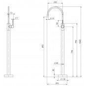 VIVID Slim Line Floor Mounted Bath Mixer Brushed Nickel VS745BN